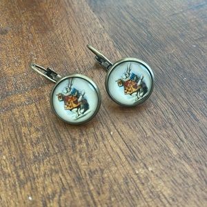 Alice In Wonderland White Rabbit Earrings NWOT